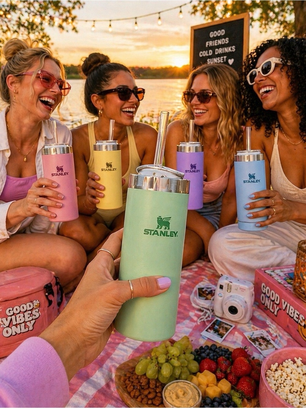 Stanley Slim Can Cooler Cup Pink or Yellow| Insulated Tumbler w/ Straw NWT